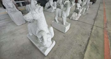 金昌芝麻白雕刻 十二生肖 异形雕刻
