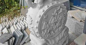 金昌芝麻白抱鼓石 庭院抱鼓石