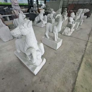 金昌芝麻白雕刻 十二生肖 异形雕刻