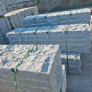 金昌芝麻白自然面整石 坐凳