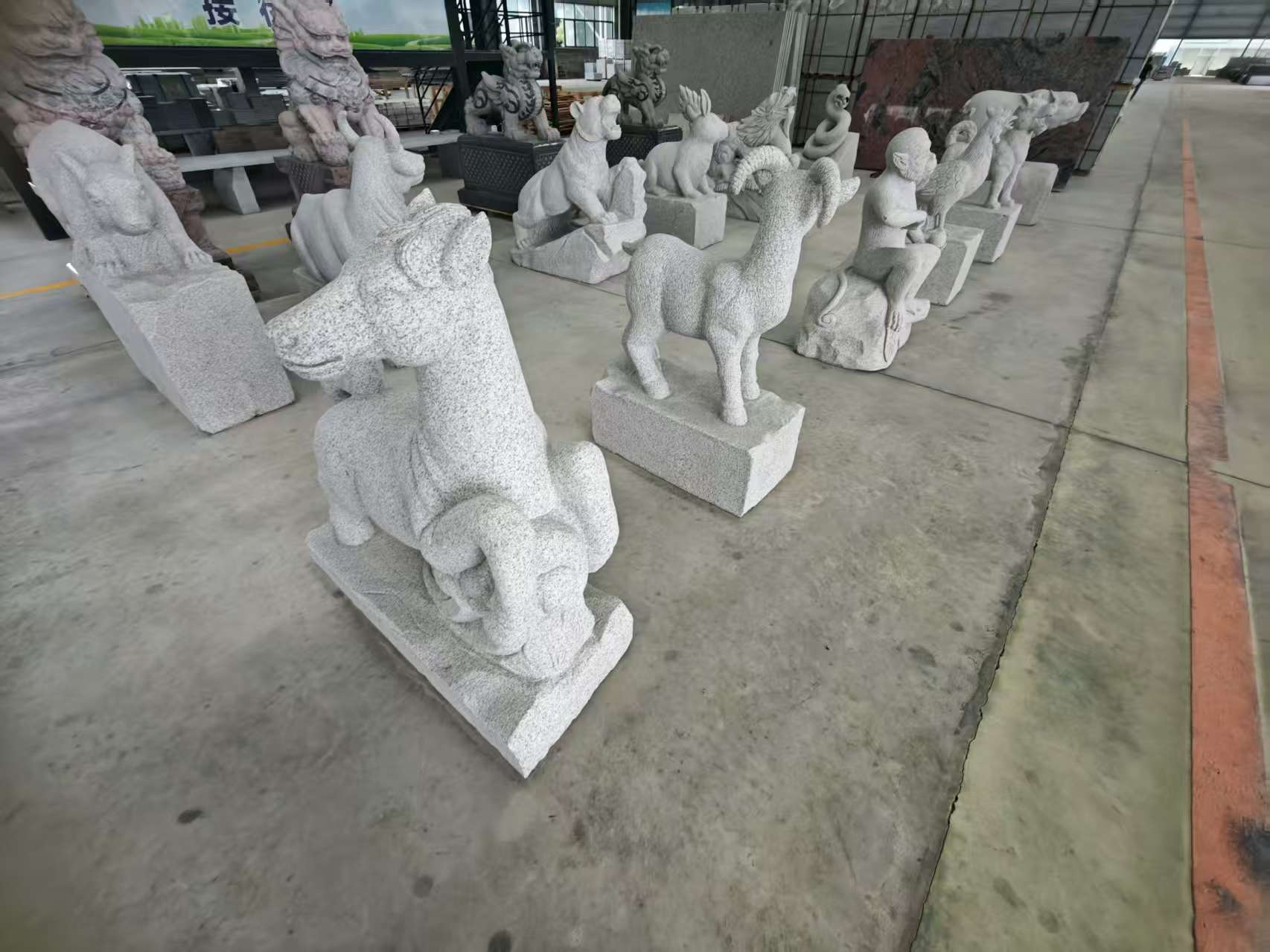 金昌芝麻白雕刻 十二生肖 异形雕刻