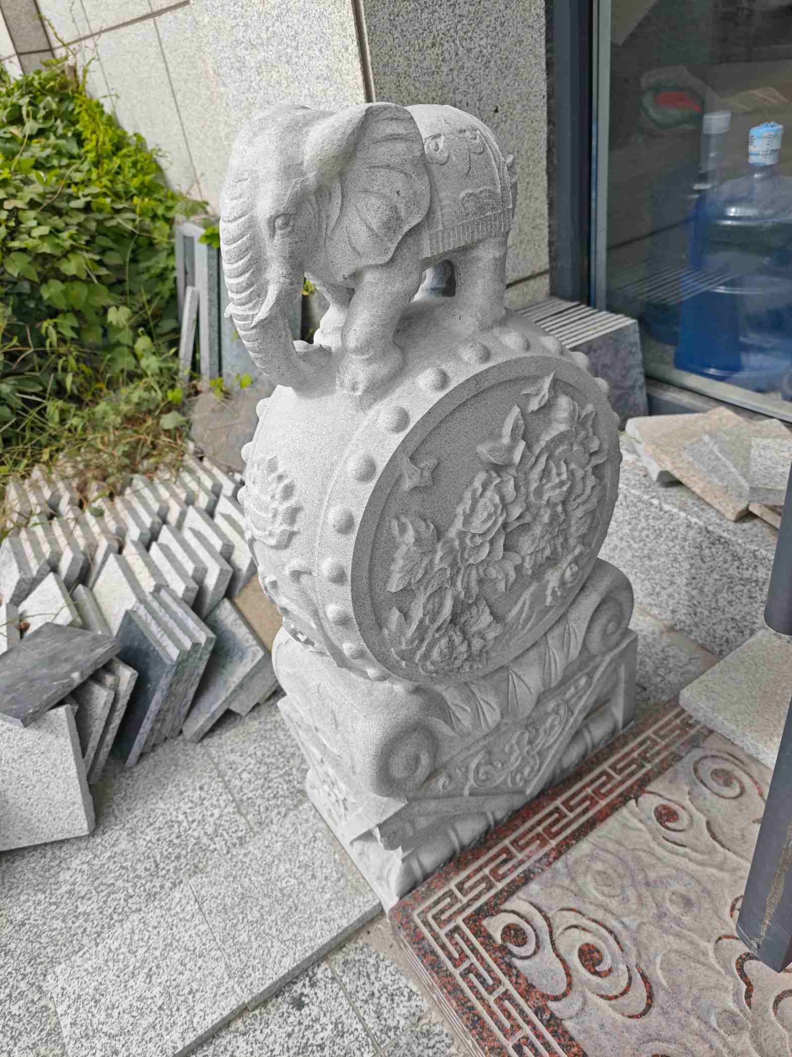 金昌芝麻白抱鼓石 庭院抱鼓石